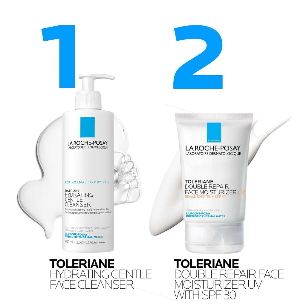 Toleriane Hydrating Gentle Cleanser & Double Repair Face Moisturizer SPF 30 Set